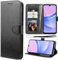 YIRSUR Case Compatible for Samsung Galaxy A15 4G/5G with 2 Pack Screen Protector, Shockproof PU Leather Magnetic Flip Wallet Cover, Stand Feature and Full Protection Kickstand Phone Case Black