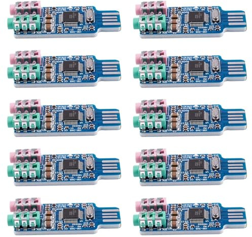 10 tarjetas de sonido USB CM108 con chip de tarjeta de sonido USB, color azul