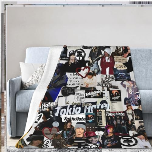 QapLWczK Coperta in Flanella Ultra Morbida Tokio Music Hotel, Leggera e Calda, per Soggiorno/Camera da Letto, 127 x 101,6 cm