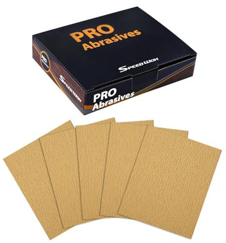 SPEEDWOX 1/4 Sheet Sandpaper Sheets 25PCS Premium Sand Paper 120 Grit Sanding Sheets 5.5 x 4.5 Sandpaper for Wood Metal Automotive Furniture Woodworking Clip-On, Hand Sanding Blocks