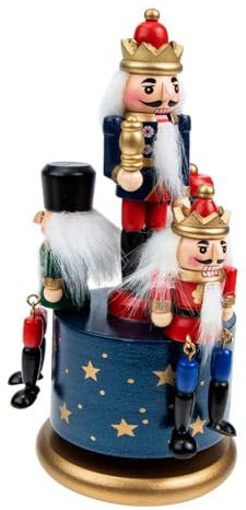 JEWEDECO Spieluhr Aus Holz in Nussknackerform Als Weihnachtsspieluhr Mit Melodiebox Für Dekoration Und Geburtstagsgeschenke