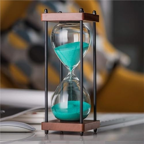 Sablier magnétique, sablier, 1 pièce de 15 minutes en bois, grand sablier, décoration en sablier noir, salle à manger, salon, placard, bureau, chambre à coucher, fête, vacances, horloge de sable, cade