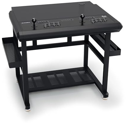 qanba Arcade 2009 2 Player - Arcade Stick 2 joueurs avec cadre métallique robuste - Compatible avec PC, Steam Deck et Android - Joystick de précision Gravity, Mode Turbo, Rangement intégré