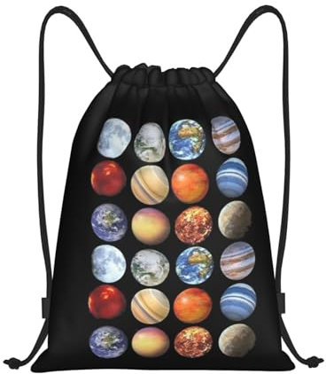 Tunnelzug Gymsack Planeten Weltraum Wissenschaft Astronomie Sportbeutel Mädchen Zuziehbeutel Faltbar Gymnastikbeutel, Für Reisen, Schwimmen, Strand, 36x42cm