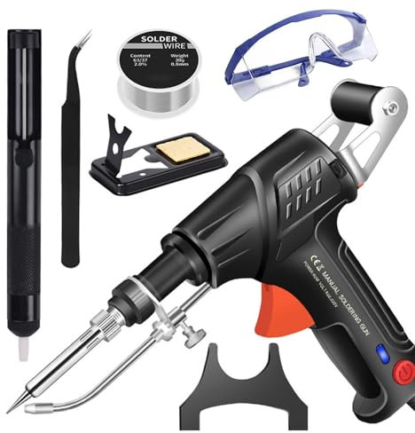 Internally Heated Industrial Laser Welding Tools, Juego De Pistola De Soldadura PortáTil MultifuncióN, Pistola De Soldadura Manual De 60 W, 3 En 1 Con EliminacióN De óXido (Black, Internal Heat)