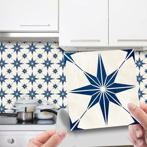 20 PCS Tile Stickers, 10cm x 10cm Peel and Stick Backsplash Tiles – Perfect for Fireplace Surrounds, Kitchen Backsplashes, Bathroom Walls, Easy to Apply & Reusable