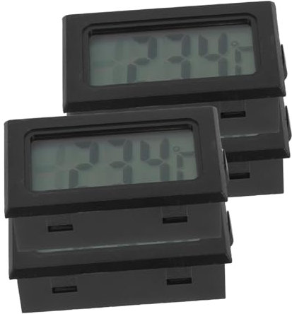 UKCOCO Termometro Digitale Mini Display LCD, 4 Pezzi Nero