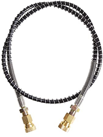 Sudemota High Pressure Hose with Spring Wrapped 100cm Long PCP Pneumatics Air Refilling Pump Nylon Black Hose