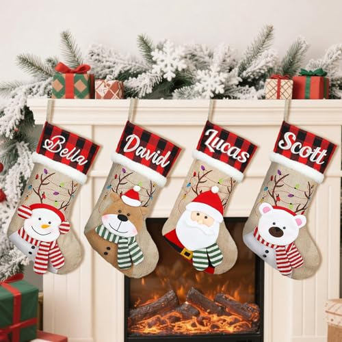 Lustige Weihnachtsstrümpfe zum Selbermachen, personalisierbar, 45,7 cm, mit Namen, großer Weihnachtsstrumpf für Kamin, Weihnachtsfeier, Dekoration