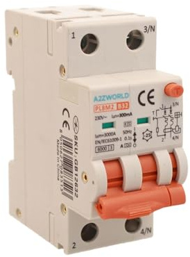 Interruttore Differenziale Magnetotermico Tipo A 300mA 32A B32, Bipolare 2P Reali (NO 1P+N), Curva B 6kA, Doppio Leva con Diagnostica Visiva, 2 Moduli DIN, Serie PL8M2
