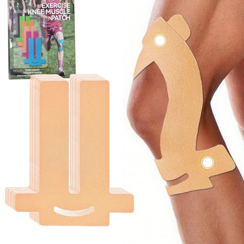 NEUJUS Kinesiologie Tape Knie, vorgeschnitten, 12 Stück, Baumwolle, Schmerzlinderung & Muskelunterstützung, wasserfest, atmungsaktiv, Sport & Physiotherapie (12 Stück Hautfarbe)