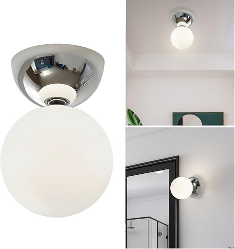 Lampada da soffitto o da parete in vetro con montaggio a incasso, moderna lampada G9 in metallo e vetro, piccola luce per camera da letto, bagno, corridoio, finitura argento