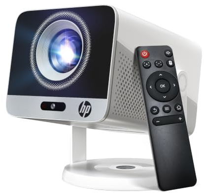 Mini Projector 1080P Full HD, HP MC425 Portable Projector, Projector with WiFi and Bluetooth, Short Throw Projector for Bedroom, Smart Outdoor Movie Projector 4K Support, Auto Focus & Keystone