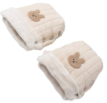 Funda de mano con forro suave para carritos de bebé, sillas de ruedas, cochecitos resistentes al viento, saco de mano para cochecito, guantes ajustables con botones