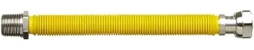 Tubo Flessibile Gas Acciaio Inox MF 1/2” x 1/2” Estensibile – Rivestito Giallo per Caldaia e Impianti Gas – Collegamento Sicuro Professionale