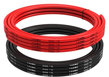 TUOFENG 14 awg Draht 6 Meter [3 Meter Schwarz und 3 Meter Rot] Elektrischer Drahts mit Messgerät Silikon Draht Haken Up Drahts Kabel mit flexiblem Silikondraht aus verzinntem Kupferdraht