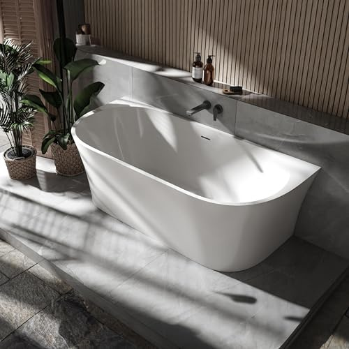 Freistehende Badewanne NOVA Acryl Weiß - 170 x 80 cm- Farbe:Weiß Glänzend
