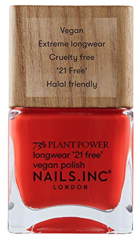 Nails.INC 73% Plant Power Nail Polish, Long Lasting Nail Color Lasts Up to 10 Days, Quick Drying, Cruelty Free, Vegan, 21 Free Formula, Eco Ego, (14ml)