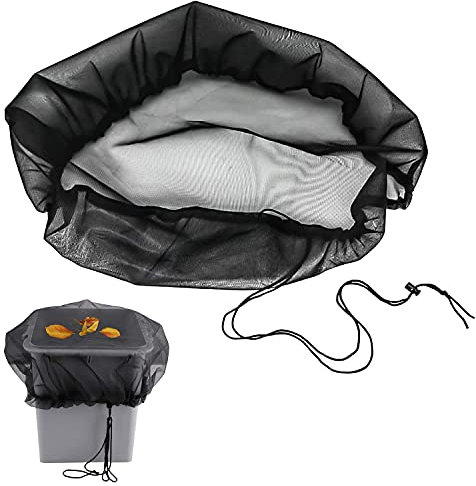 GIAK Rete di Protezione per Serbatoio per Acqua piovana Rete per Cisterna di Acqua Piovana Copertura per Barile da Pioggia Tondo Barriques Antipioggia Rete di Protezionecon Cordicella di Trazione