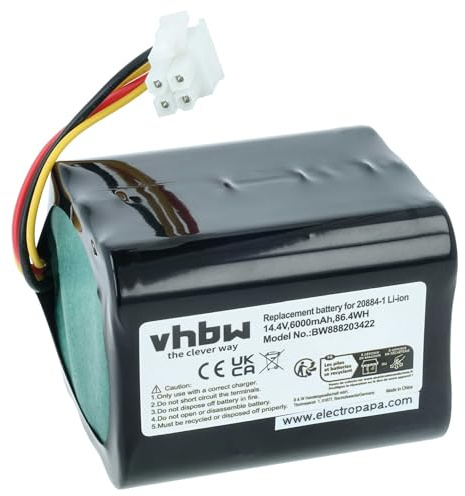 vhbw Akku kompatibel mit Vorwerk Kobold VR200 | Staubsauger (6000 mAh, 14,4 V, Li-Ion)