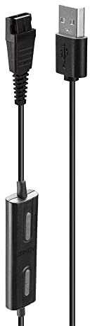 LINDY USB Type A to Plantronics Quick Disconnect Headset Adapter