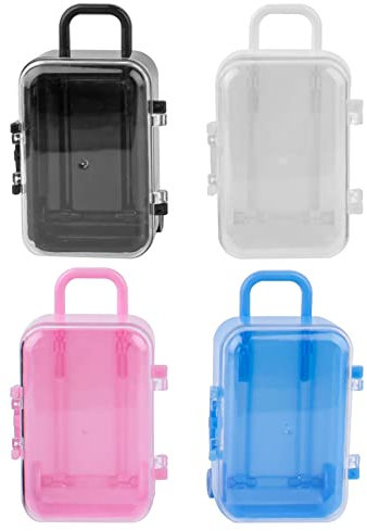 Framendino, 4 Stück Mini-Koffer aus Kunststoff, für Reisen, für Süßigkeiten, Hochzeitsdekoration, groß