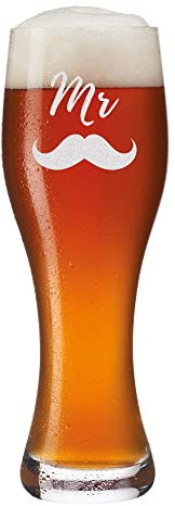 polar-effekt Leonardo - Bicchiere da birra da 0,5 l, con motivo a scelta, idea regalo per compleanno, Natale, anniversario, gentile di birra, Pils, grano, birra bianca, idea regalo