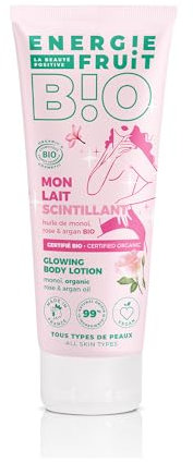 ENERGIE FRUIT | Latte Corpo Scintillante | Monoi, Rosa e Argan | Certificato BIO da Ecocert 200 ml