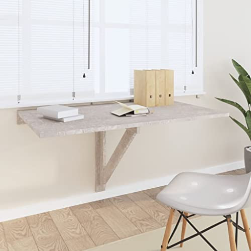 INLIFE Wand-Klapptisch Betongrau 100x60x56 cm Holzwerkstoff,Grau,11.1KG,342648