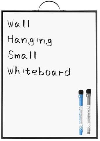 ANLIOTE Petit Tableau Blanc Effaçable à Sec 40 x 30 cm, Surface Magnétique et Cadre Aluminium pour Fixation au Mur, Mini Tableau Marqueur pour Bureau, Maison, Cuisine, École. 2 Marqueurs Inclusrqueurs