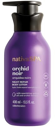 O Boticário Nativa SPA Orquídea Noire, Crema Hidratante Corporal, Perfumada Loción Para El Cuerpo con Gotas de Quinoa para Más Hidratación 400 ml