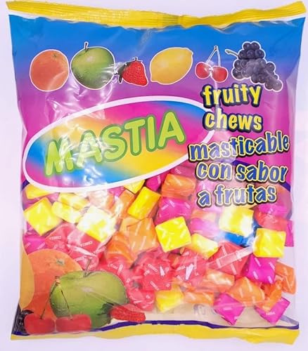 Deliex delicias de Extremadura. Bolsa de caramelos blandos de fruta mastia 1 kg. Caramelos masticables