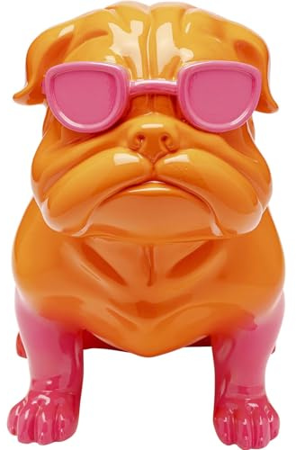 Kare Design Deko Figur Fashion Dog, Pink, 37x24x43 cm (H/B/T) | handbemalt, Deko Objekt, Hund Motiv