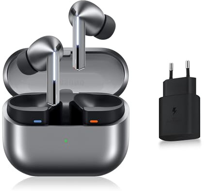 Samsung Galaxy Buds3 Pro, Écouteurs sans Fil, Réduction Active de Bruit, Bluetooth, Argent, Audio 360, Galaxy AI, Chargeur Secteur Inclus, (Version FR) [Exclusivité Amazon]