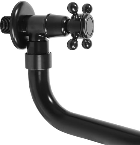 ARBGO Kaltwasserhahn Küche mit Kupfe, 180° schwenkbar Wasserhahn Kaltwasser Standventil für Verschiedene Home-Spraydüsen, Schwarz