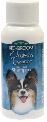 Bio-Groom Protein Lanolin Hundeshampoo - Sulfatfrei und Tränenfrei - Ausspülen ohne Rückstände - Mit Sojaprotein - Konzentrat 1:4 (Verdünnt 295 ml) - 59 ml