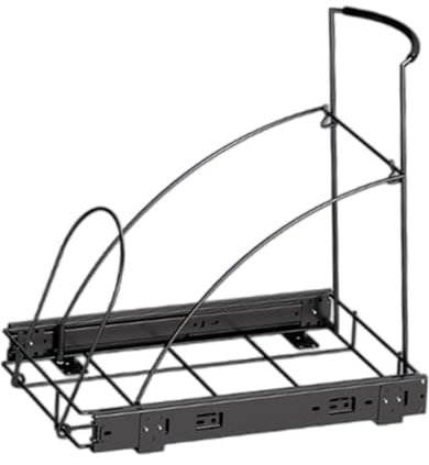 Sharplace Étagère à Poubelle Extractible sous L'armoire pour Poubelle, Cuisine, étagère Coulissante pour Poubelle, Support de Poubelle Roulant pour La Cuisine, Noir