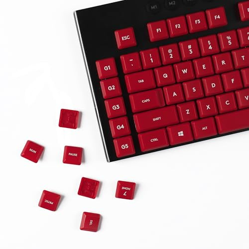YMDK Solid Color Minimalist Style Keycaps PBT Material Low Profile Keycap Compatible with Logi G813 G815 G913 G915 tkl Mechanical Keyboard