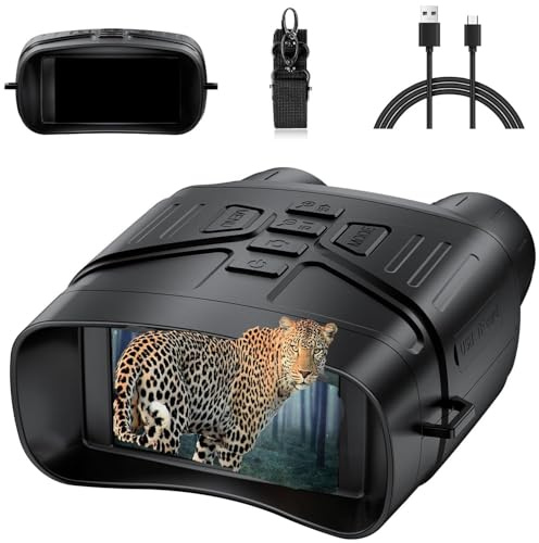 Night Vision Goggles for Hunting, Stargazing, Traveling and Hiking with Type-C Cable, 4K Infrared Night Vision Scope Military, Anti-Shake Motion Detection
