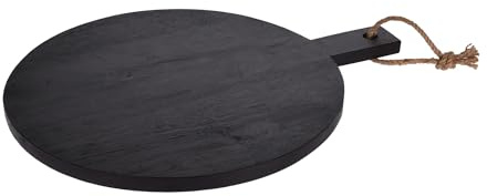 Planche à découper ronde avec manche en bois d'hévéa, idéale pour les aliments Ø40 cm