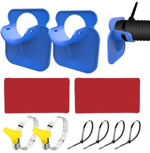 Pool Schlauchhalter 30-38mm, Schwimmbad Rohrhalterung Set,Pool Schlauch Zubehör Mit Schlauchschellen Mit Knickschutz Für Pools