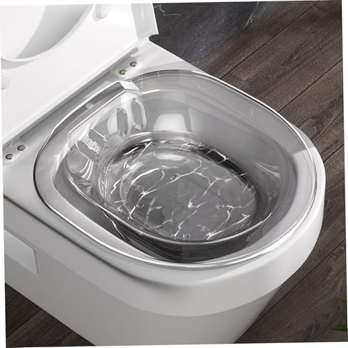 SITZ Bad tragbar über der Toilette Einweichen-Reise Bidet Anti-Überfluss 14x15x4 im Bidet-Anhang praktisch für Hämorrhoiden nach der Geburt Privatpflege (transparentes Grau)
