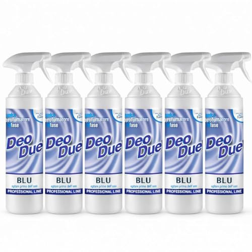 Deo Due Profumatore Ambienti Bifase Blu, Confezione da 6 Spray (Professional Line) 500ml