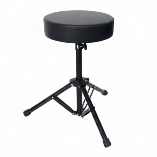 F Fityle Taburete de Batería Rotatorio Asiento Tambor Trono Giratorio Silla Ergonómica Estructura Estable en Acero y Cuero PU Adecuado para Práctica Escuelas Actuaciones