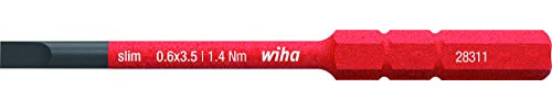 Wiha 283110035 Embouts slimBit fente (41159) 3,5 mm x 75 mm pour vis tiefliegende, Allrounder, électricien
