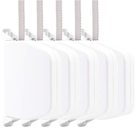 Nobily Aufputz Gurtwickler Rolladen ultraweiß inkl. 5m 5er SET Rolladengurt hellgrau 14mm - sofort einsatzbereit, Rolladenwickler, Rollladenwickler