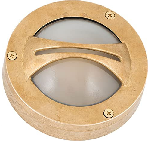 Licht-Erlebnisse Wandlampe Messing rund IP64 rostfrei Maritim kleine Außenleuchte Balkon Haustür außen Terrasse Haus