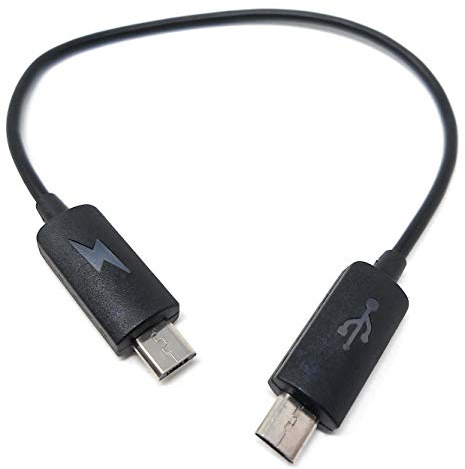 System-S OTG Host und Ladeadapter Kabel Micro USB zu Micro USB für Smartphone, schwarz
