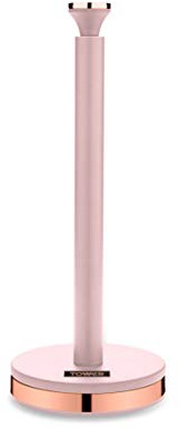 Tower T826133PNK Cavaletto - Soporte para Rollo de Toalla de Cocina con Forro Suave, malvavisco Rosa y Oro Rosa