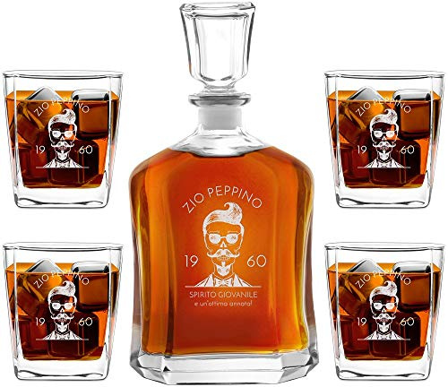 Maverton Set Decanter per Whisky in vetro, da 700 ml